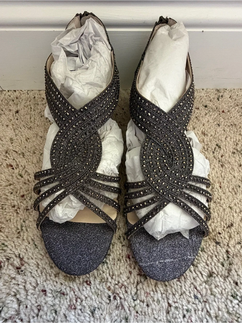 Charter Club Ginifurf Pewter Strappy Women's Dress Sandals
